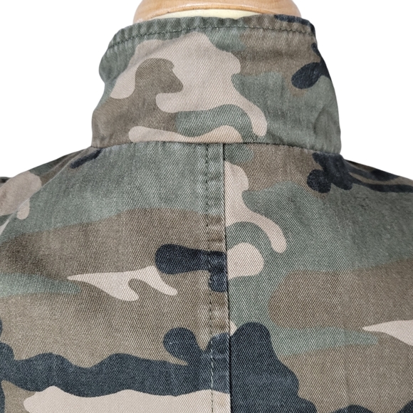 CI SONO Utility Jacket Outerwear Sleeveless Camo Military Button Down Zip Up - Picture 7 of 13